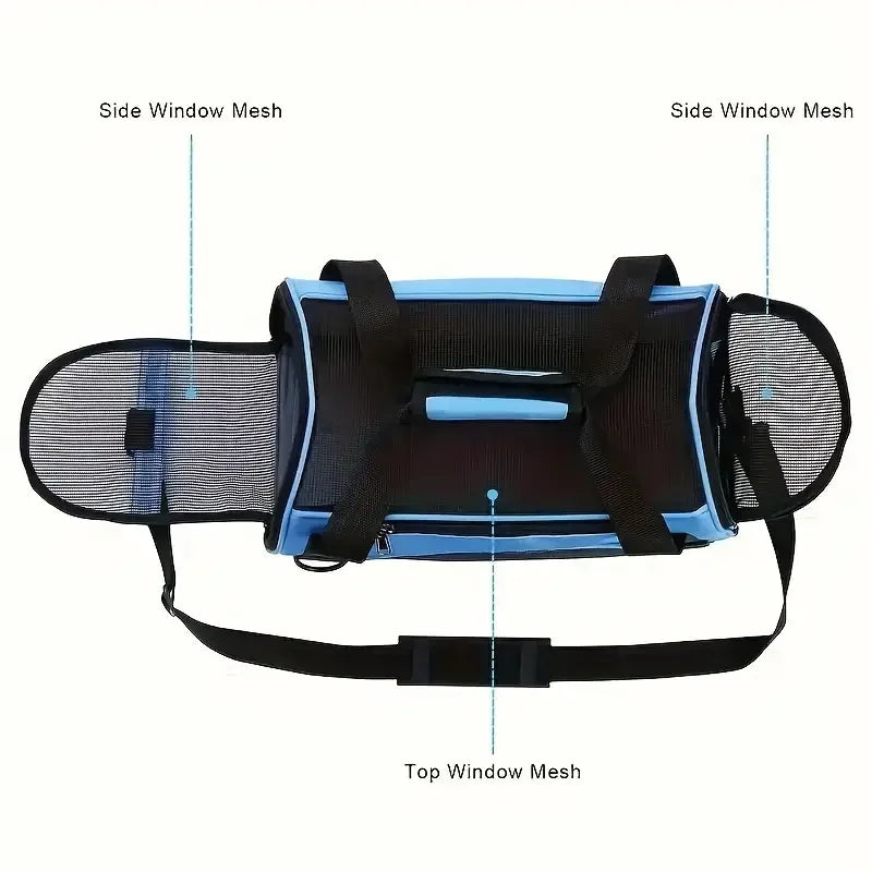 Portable Dog & Cat Carrier Bag – Breathable Mesh Travel Handbag for Small Pets