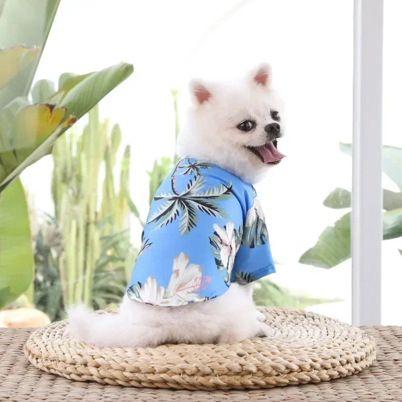 Hawaiian Style Dog Shirt – Summer Beachwear for Small & Medium Dogs and Cats