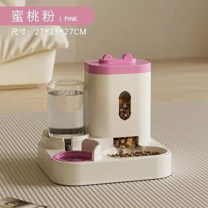Automatic Feeder with Water Fountain – Large Capacity Food Bowl & Storage Dispenser for Dogs & Cats