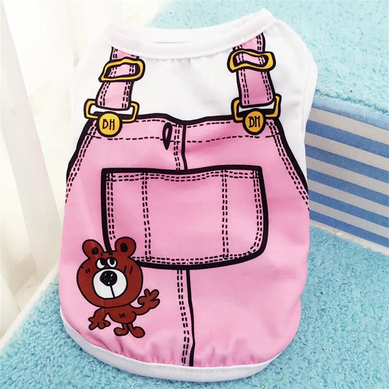 Cartoon Dog T-Shirt – Soft Summer Vest for Small Dogs and Puppies