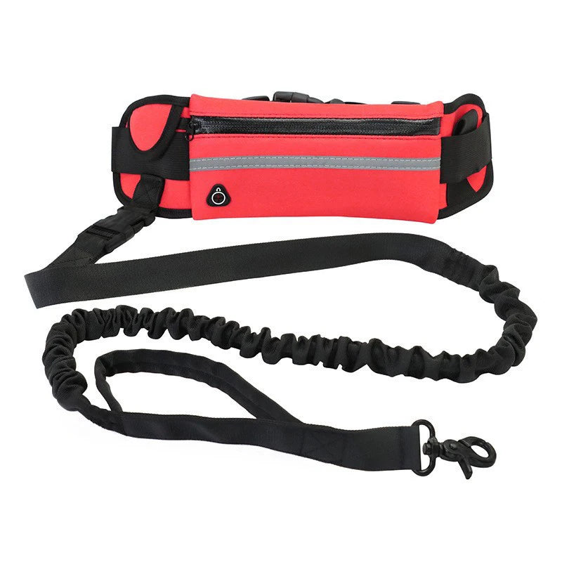 Hands-Free Dog Leash with Waist Bag – Reflective, Retractable, and Perfect for Running or Walking