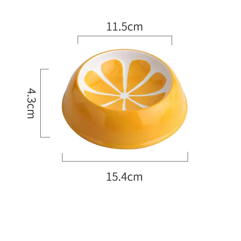 Cute Fruit-Shaped Ceramic Pet Bowls – Watermelon & Strawberry Designs for Cats & Small Dogs
