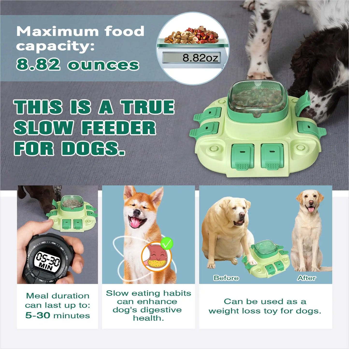 2-in-1 Dog Puzzle Toy & Slow Feeder – Enrichment & Boredom Buster for Small to Large Dogs