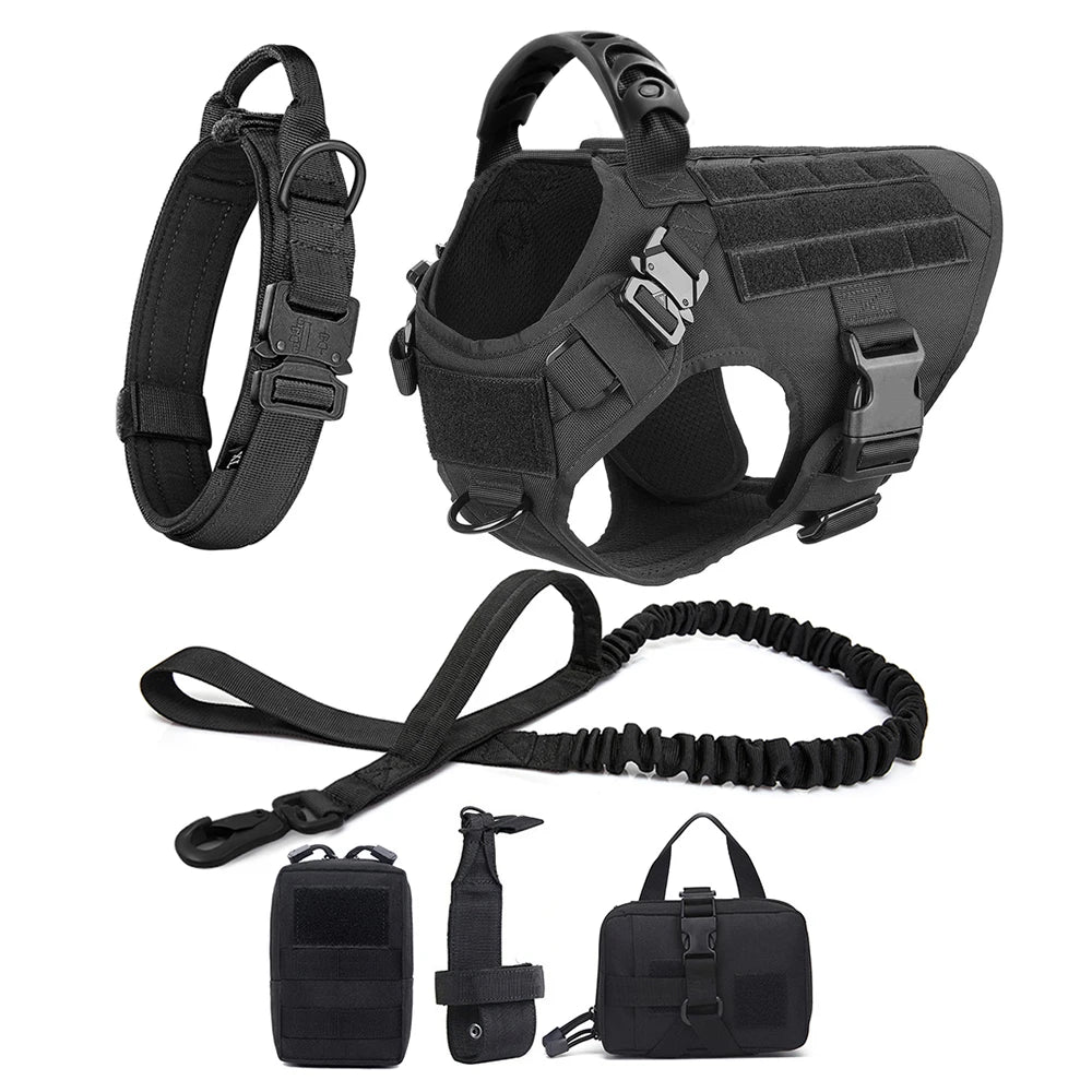 Heavy-Duty Large Dog Harness & Leash Set – Training and Walking Vest for German Shepherds, Malinois & Medium to Large Dogs