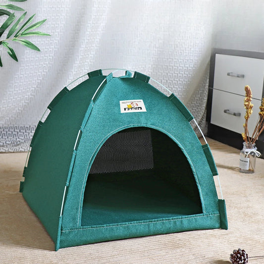Foldable Cat House & Pet Tent – Portable, Breathable Nest with Summer Cool Mat for Cats and Small Dogs