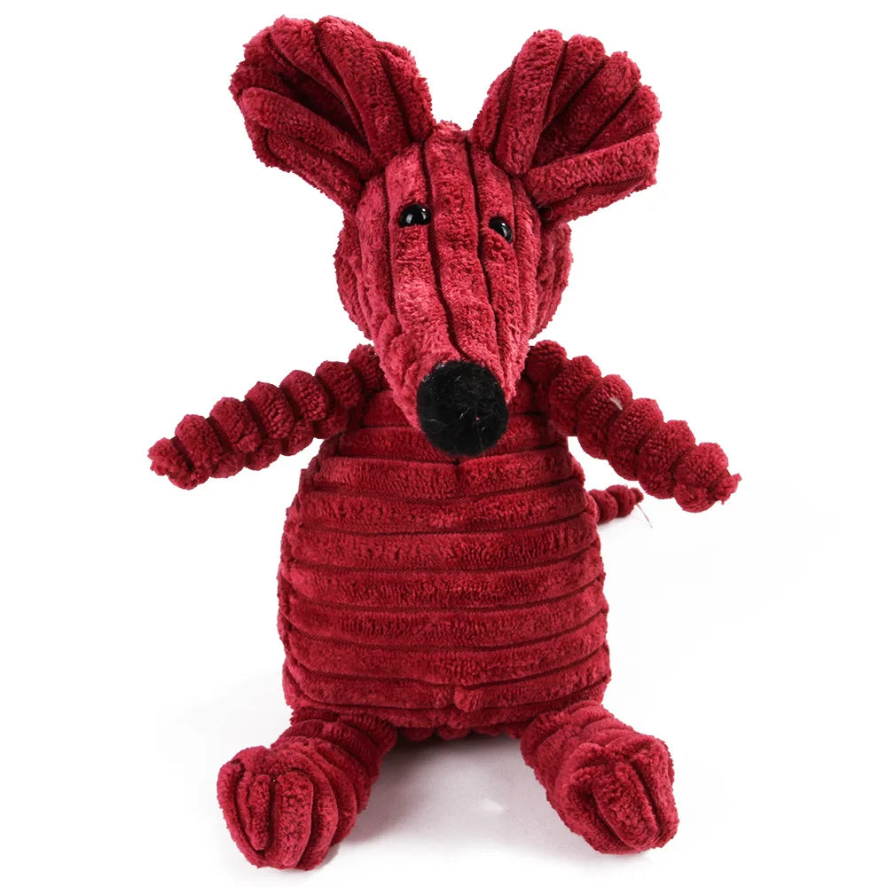 Corduroy Monkey & Pig Squeaky Dog Toy – Plush, Durable & Great for Dental Health