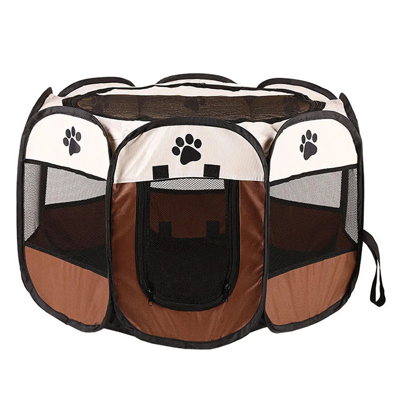 Octagonal Foldable Pet Cage – Breathable Delivery Room Tent & Scratch-Resistant Nest for Cats and Dogs