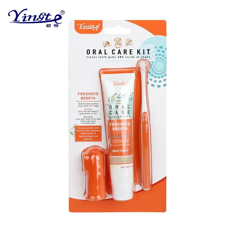 Pet Dental Care Kit – Toothbrush & Universal Toothpaste Set for Dogs & Cats