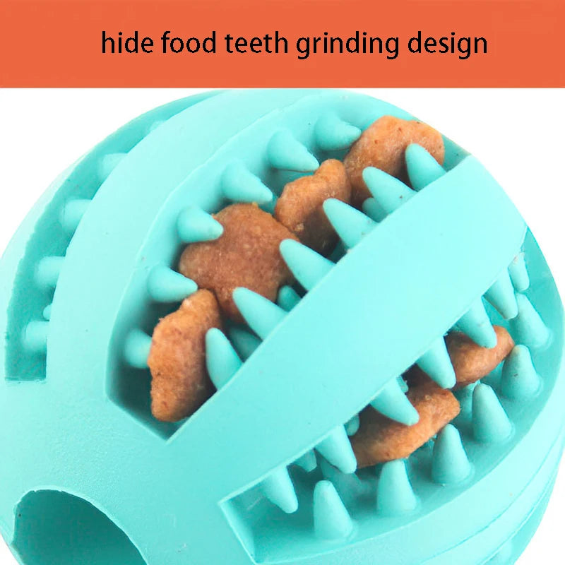 Natural Rubber Dog Chew Toy Tooth Cleaning Treat Ball Extra-Tough Interactive 5cm Elasticity Ball for Pets