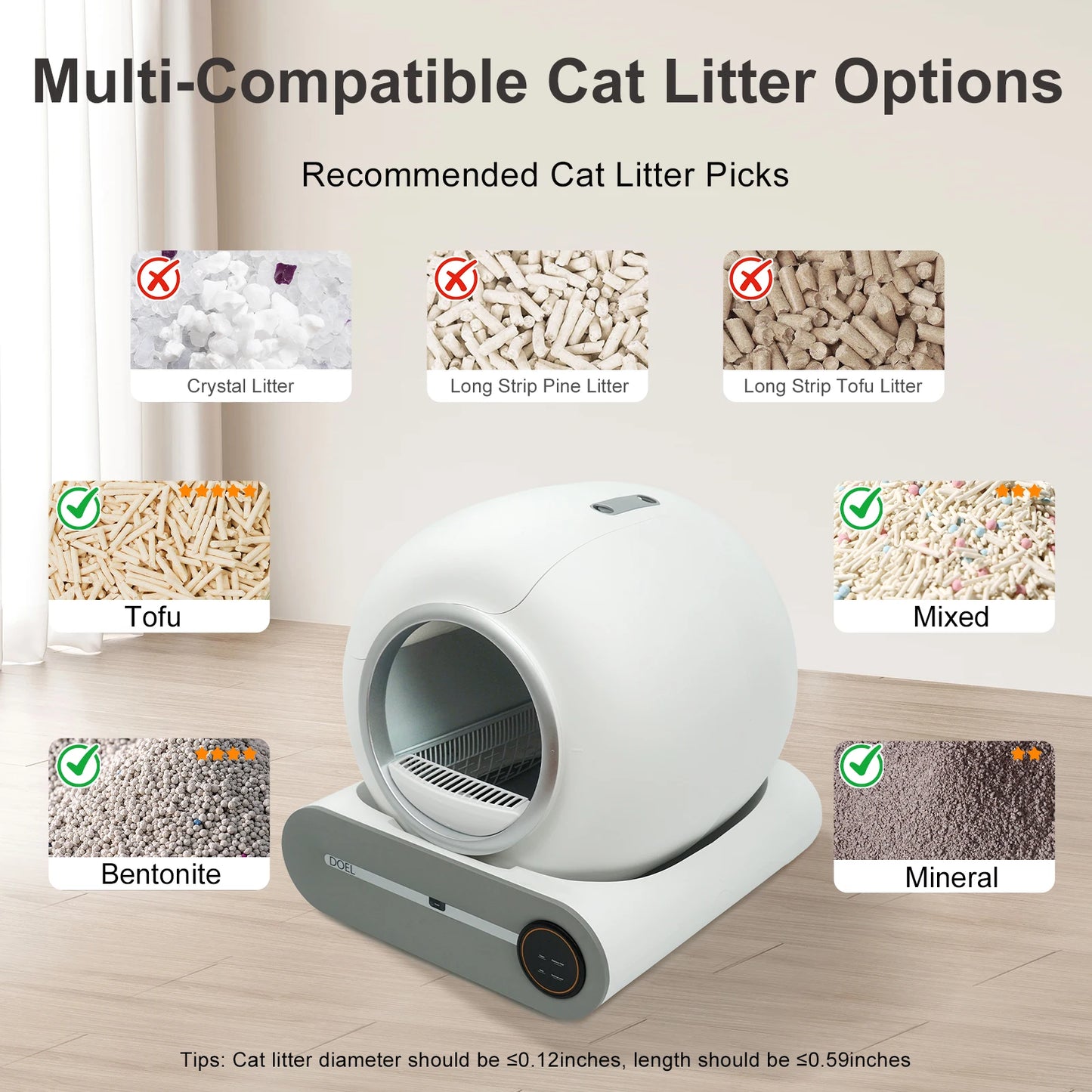 DOEL 65L Self-Cleaning Automatic Cat Litter Box