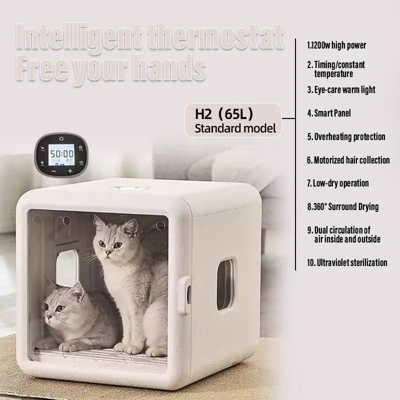 Smart Pet Drying Box – Automatic Temperature Control & Water Sterilization Dryer for Cats & Dogs