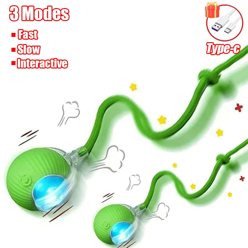 Smart Rolling Ball Toy for Cats & Dogs – Rechargeable with Faux Tail & Mouse-Like Motion