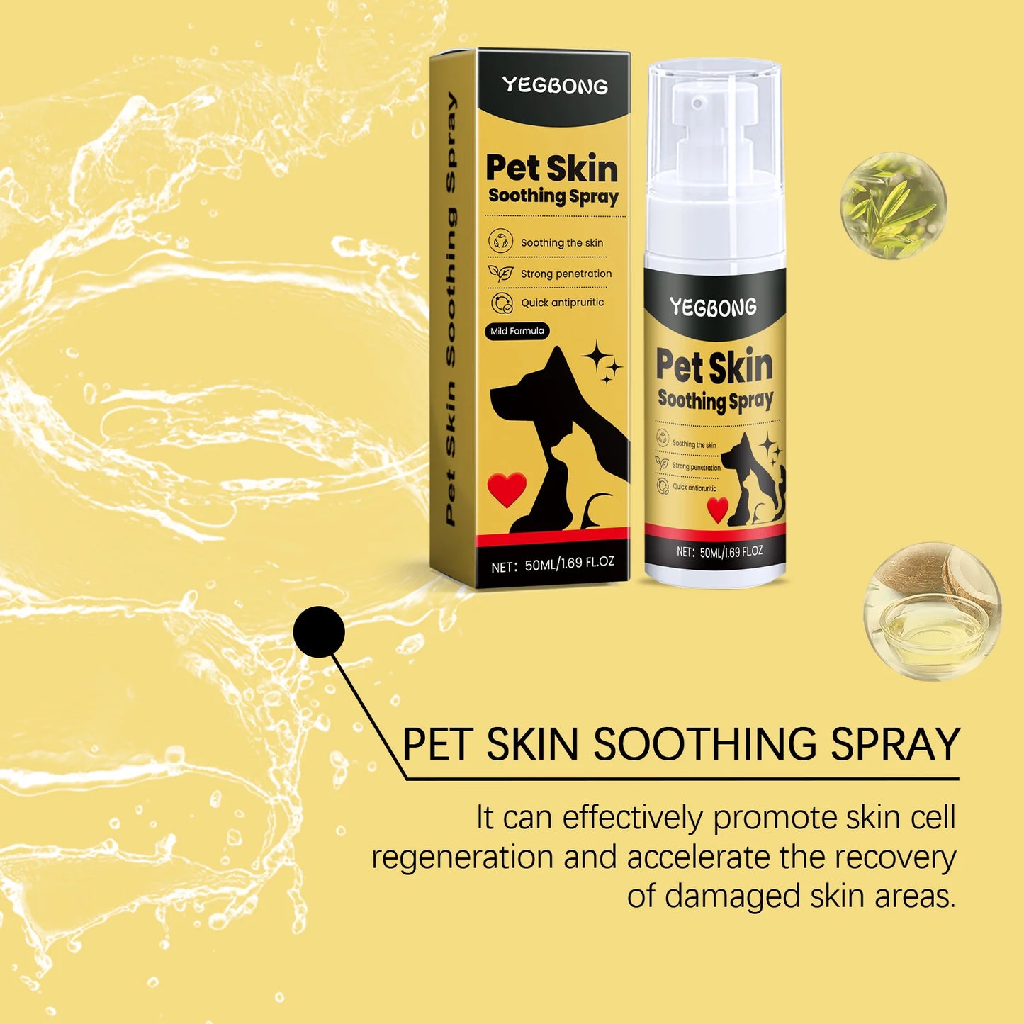 Pet Skin Care Spray – Soothing Relief for Itching, Fleas & Minor Wounds