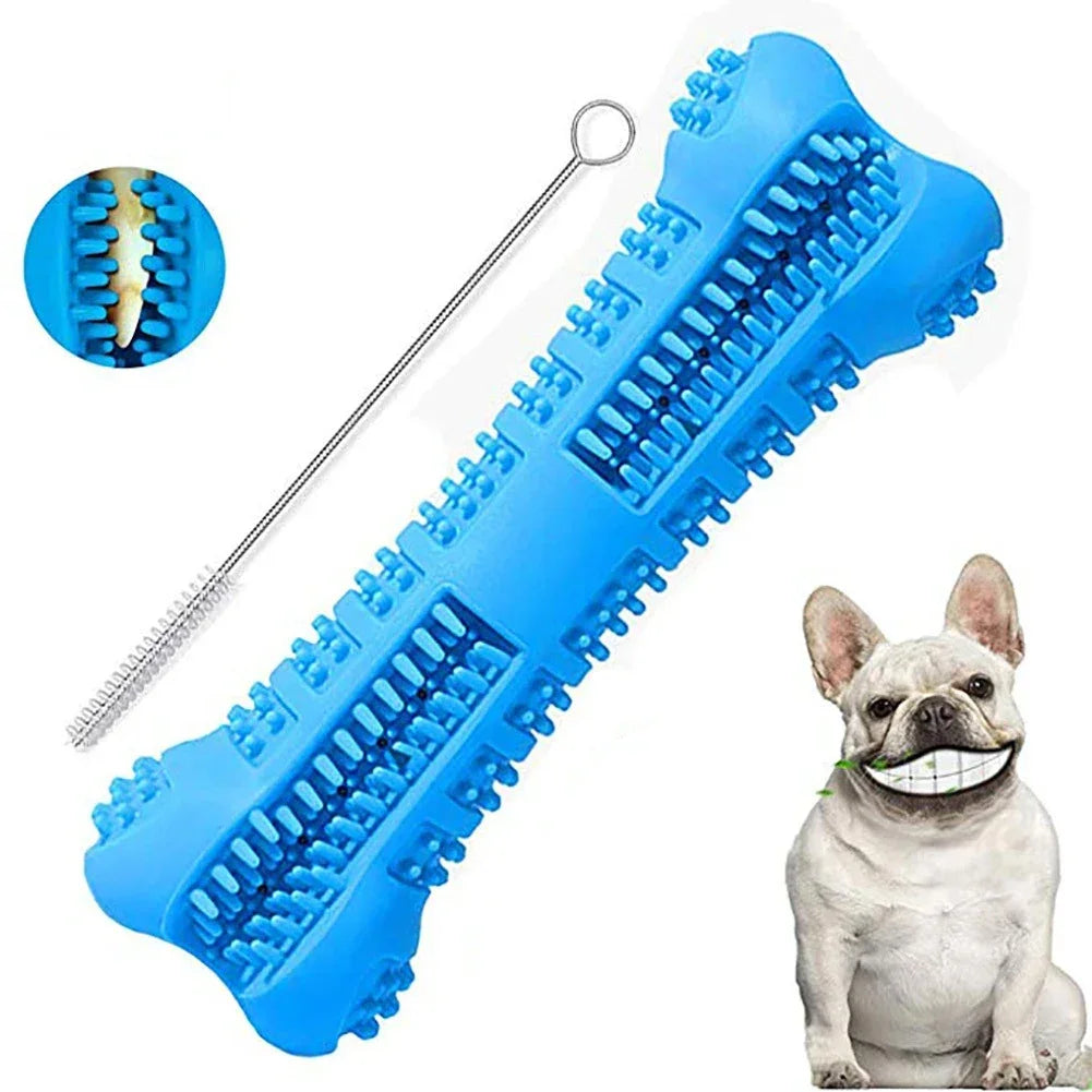 Soft Rubber Dog Toothbrush Chew Toy – 360° Teeth Cleaning Stick