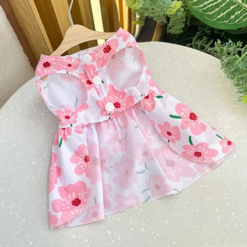 Spring & Summer Princess Dress – Lace Bow Skirt for Small & Medium Dogs and Cats
