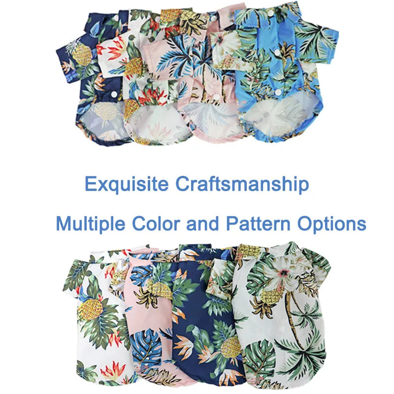 Hawaiian Style Pet Shirt – Tropical T-Shirt for Small & Medium Dogs