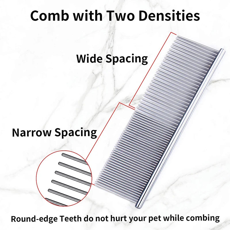 Pet Dematting Comb – Stainless Steel Grooming Tool for Dogs & Cats