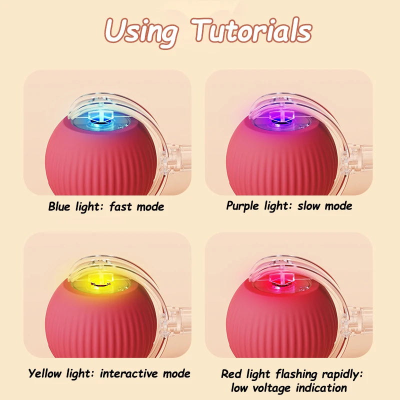 Smart Rolling Ball Toy for Cats & Dogs – Rechargeable with Faux Tail & Mouse-Like Motion