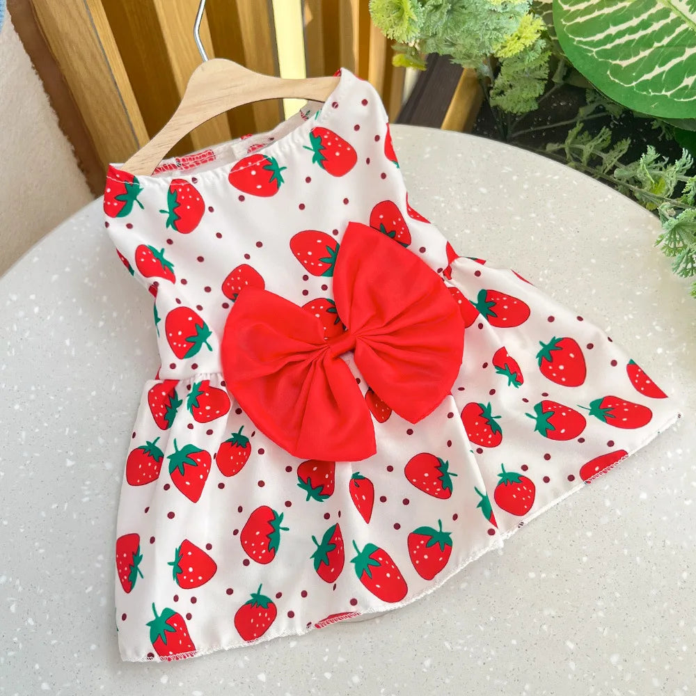 Spring & Summer Princess Dress – Lace Bow Skirt for Small & Medium Dogs and Cats