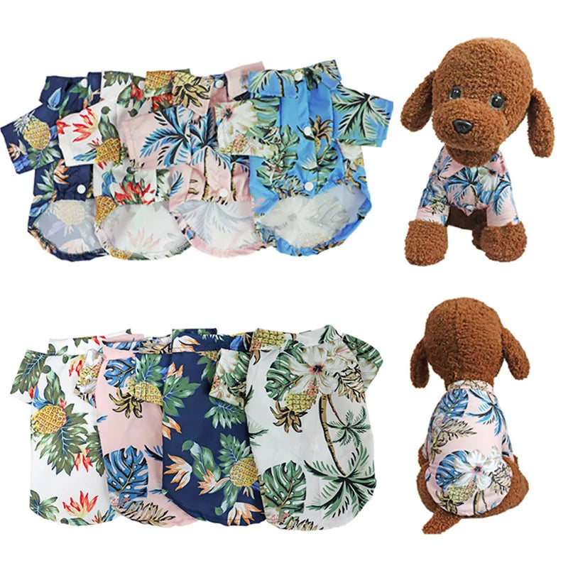 Hawaiian Style Pet Shirt – Tropical T-Shirt for Small & Medium Dogs