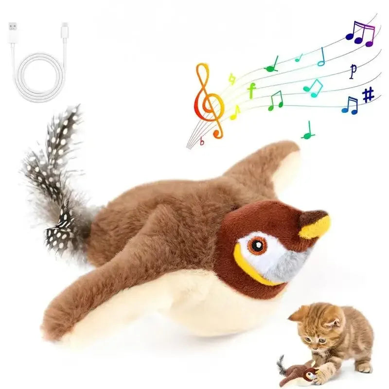 Interactive Flapping Bird Cat Toy – Rechargeable & Catnip-Infused for Endless Feline Fun