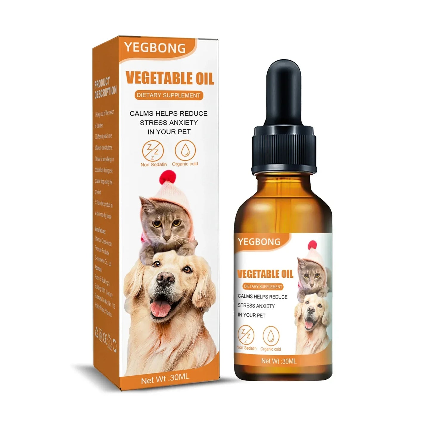 Natural Organic Calming Drops – Essential Oil Blend for Pet Anxiety Relief & Skin Health