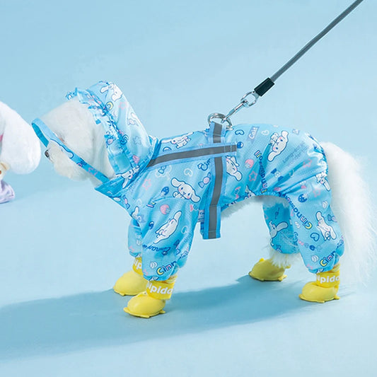Cinnamoroll Pet Raincoat – Waterproof Hooded Jacket for Dogs of All Sizes