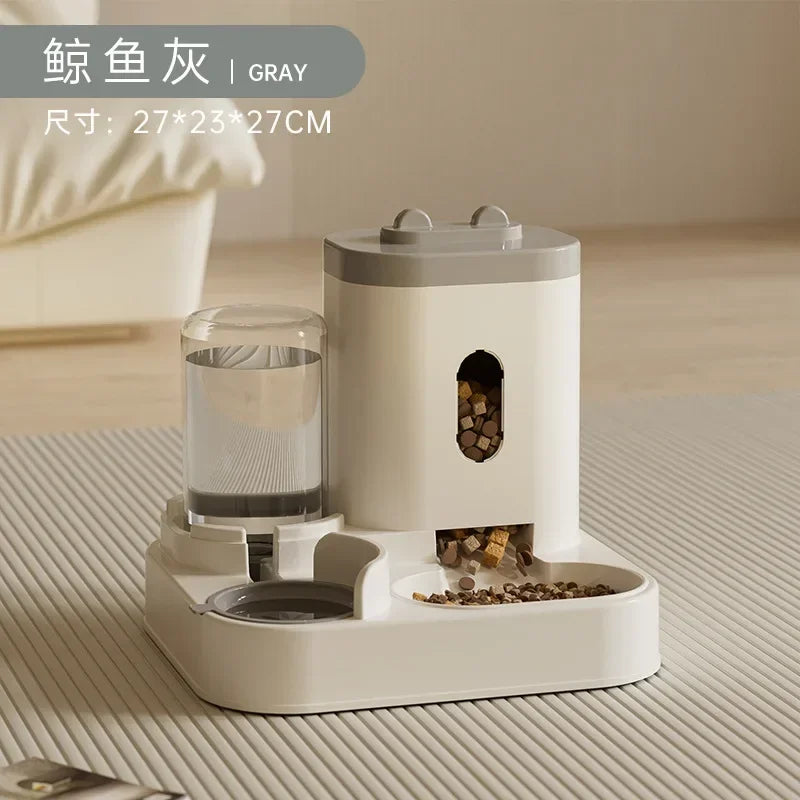 Automatic Feeder with Water Fountain – Large Capacity Food Bowl & Storage Dispenser for Dogs & Cats