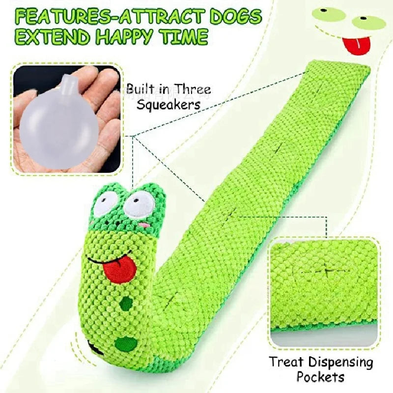 Dog Puzzle Feeder Toy – Plush, Squeaky & Foldable Snail Design