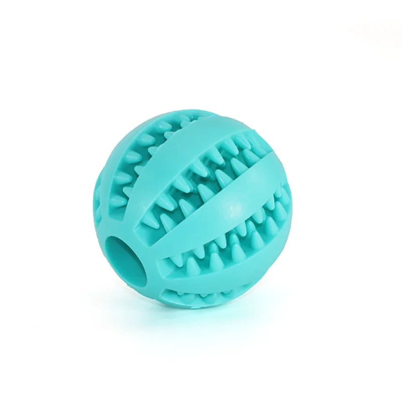 Natural Rubber Dog Chew Toy Tooth Cleaning Treat Ball Extra-Tough Interactive 5cm Elasticity Ball for Pets