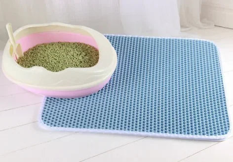 Double-Layer Waterproof Cat Litter Mat – Non-Slip, Easy-Clean Pad with Bonus Gift