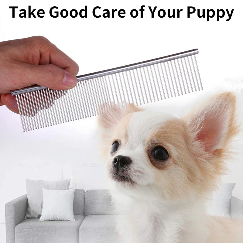 Pet Dematting Comb – Stainless Steel Grooming Tool for Dogs & Cats