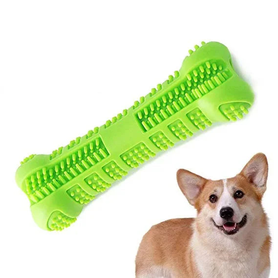 Soft Rubber Dog Toothbrush Chew Toy – 360° Teeth Cleaning Stick