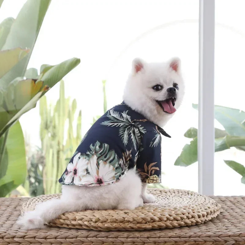 Hawaiian Style Dog Shirt – Summer Beachwear for Small & Medium Dogs and Cats