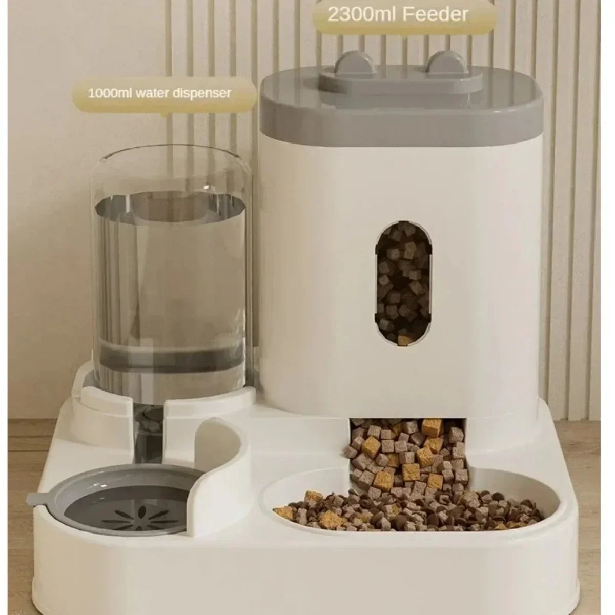 Automatic Feeder with Water Fountain – Large Capacity Food Bowl & Storage Dispenser for Dogs & Cats