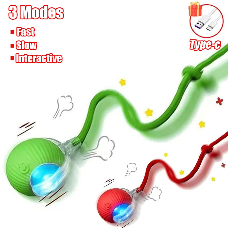 Smart Rolling Ball Toy for Cats & Dogs – Rechargeable with Faux Tail & Mouse-Like Motion