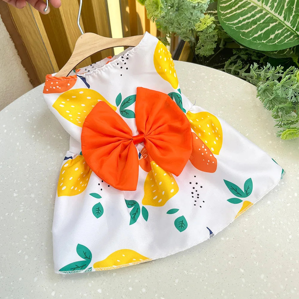 Spring & Summer Princess Dress – Lace Bow Skirt for Small & Medium Dogs and Cats