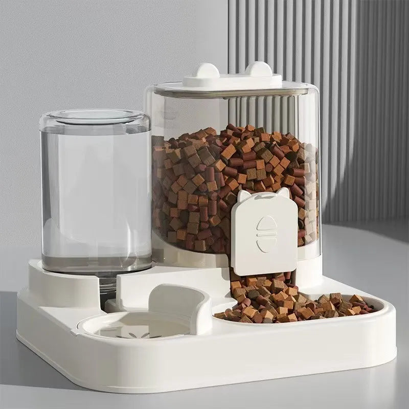 Automatic Feeder with Water Fountain – Large Capacity Food Bowl & Storage Dispenser for Dogs & Cats