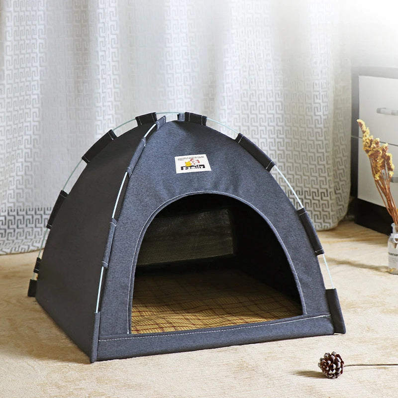 Foldable Cat House & Pet Tent – Portable, Breathable Nest with Summer Cool Mat for Cats and Small Dogs