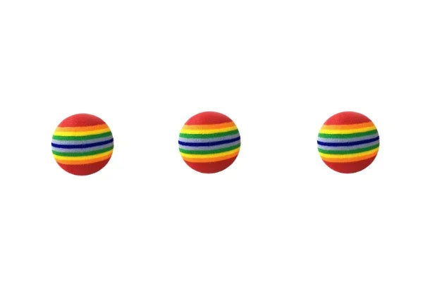 Colorful Rainbow Foam Fetch Balls – Soft, Lightweight & Perfect for Playful Pets
