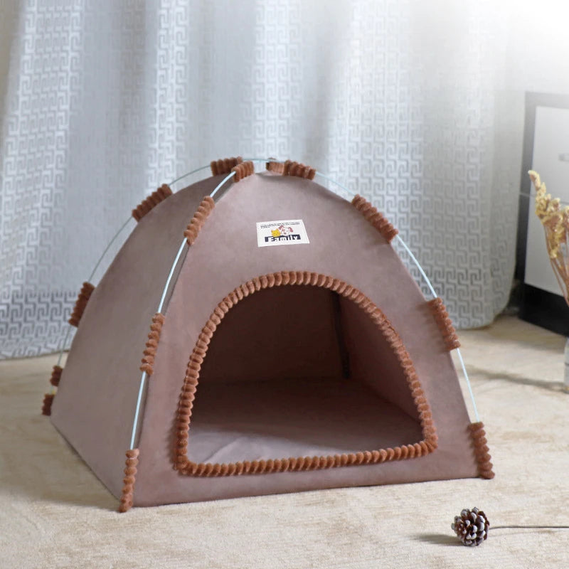 Foldable Cat House & Pet Tent – Portable, Breathable Nest with Summer Cool Mat for Cats and Small Dogs