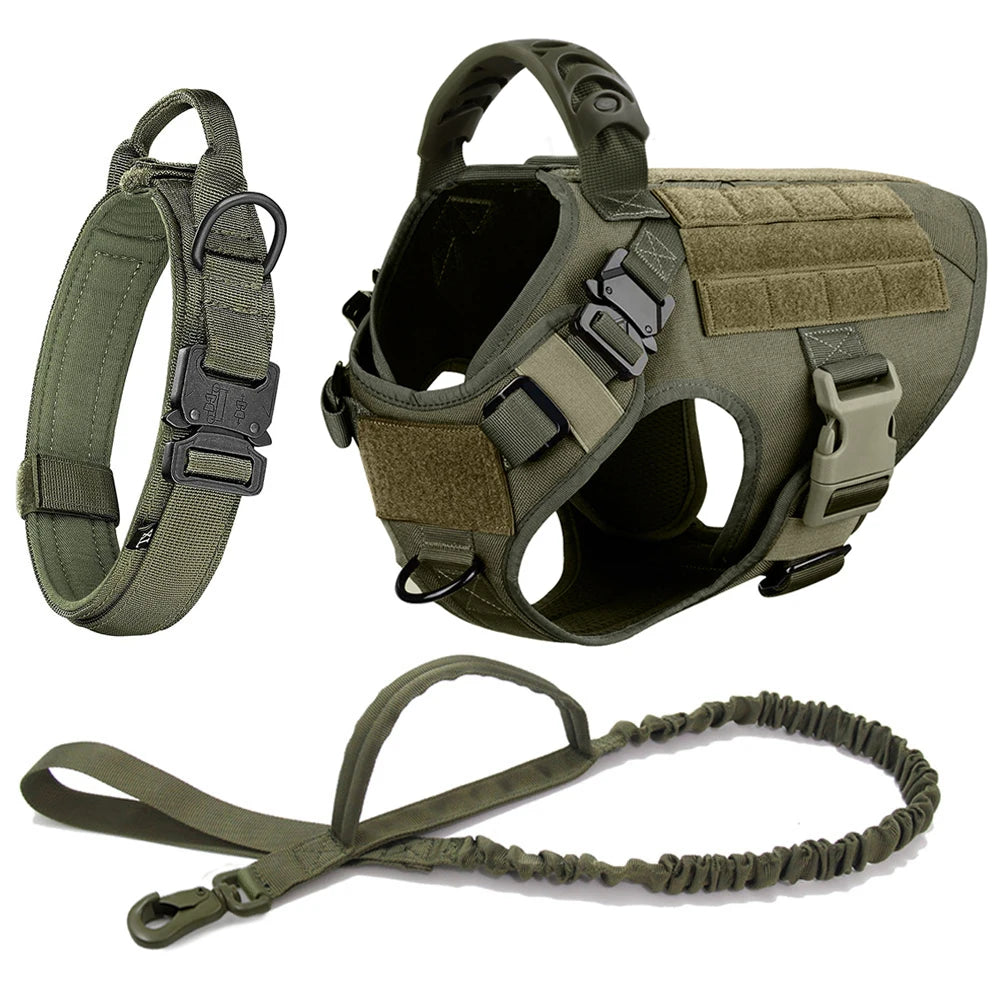 Heavy-Duty Large Dog Harness & Leash Set – Training and Walking Vest for German Shepherds, Malinois & Medium to Large Dogs