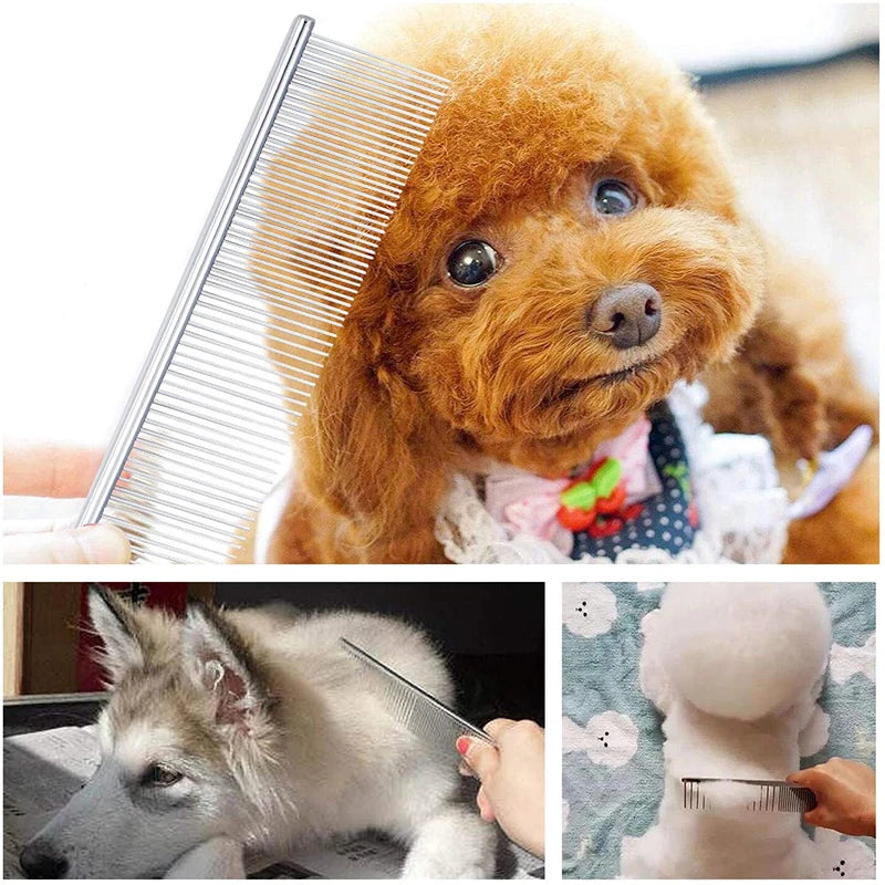 Pet Dematting Comb – Stainless Steel Grooming Tool for Dogs & Cats