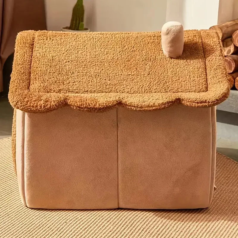 Foldable Pet House – Cozy Cave Bed for Small Dogs & Cats, Removable & Washable