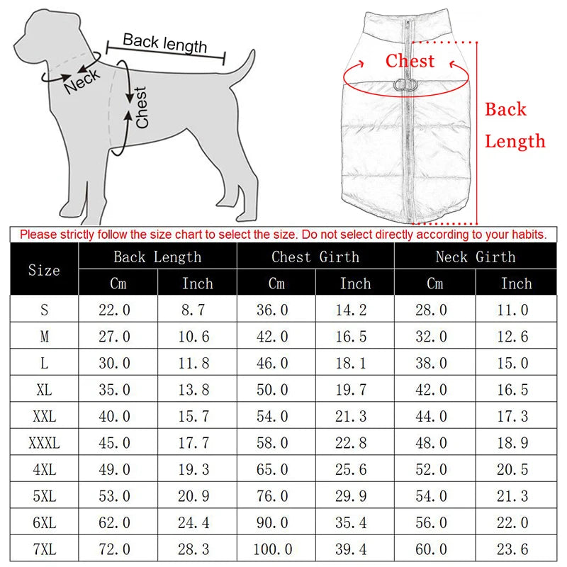 Winter Dog Coat – Waterproof, Warm Vest Jacket for Small, Medium & Large Dogs