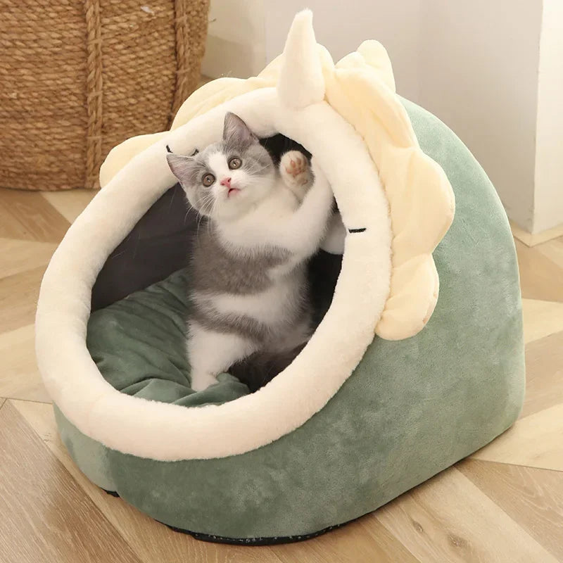 Cozy Washable Pet Lounger Cushion – Soft Cat Bed, Warm Winter Kennel for Cats & Small Dogs