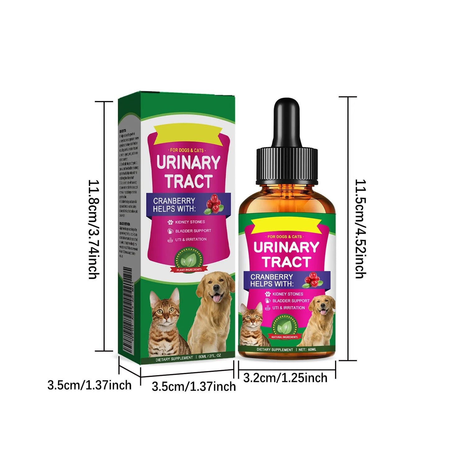 Pet Care Drops – 60ml Pain & Discomfort Relief Formula for Cats and Dogs