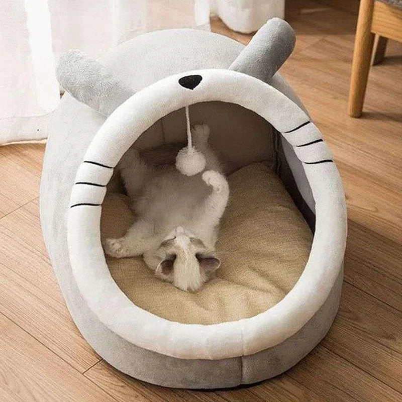 Cozy Washable Pet Lounger Cushion – Soft Cat Bed, Warm Winter Kennel for Cats & Small Dogs