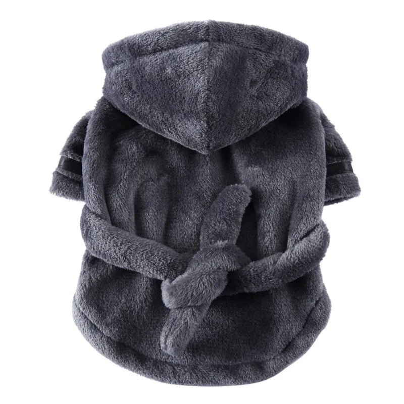 Hooded Pet Bathrobe – Soft Drying Towel Pajamas for Dogs & Cats