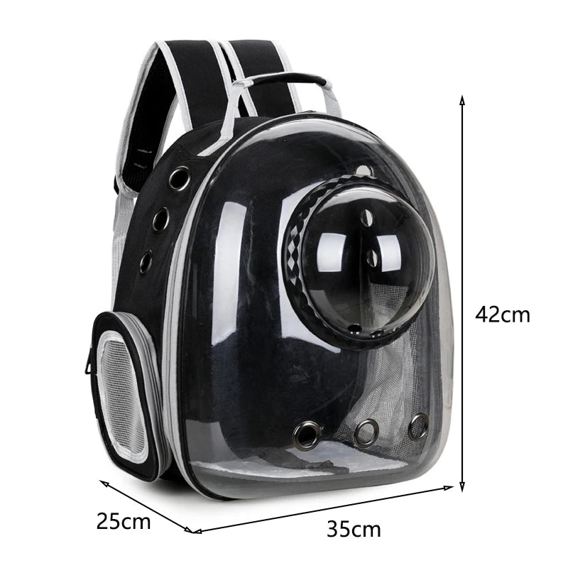 Space Capsule Pet Backpack – Breathable, Transparent Carrier for Cats & Small Dogs